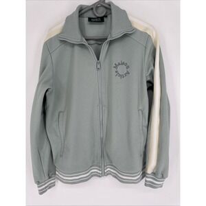 Maison Article Shoe Palace Track Jacket Mens M Sage Green Cream Stripe Retro